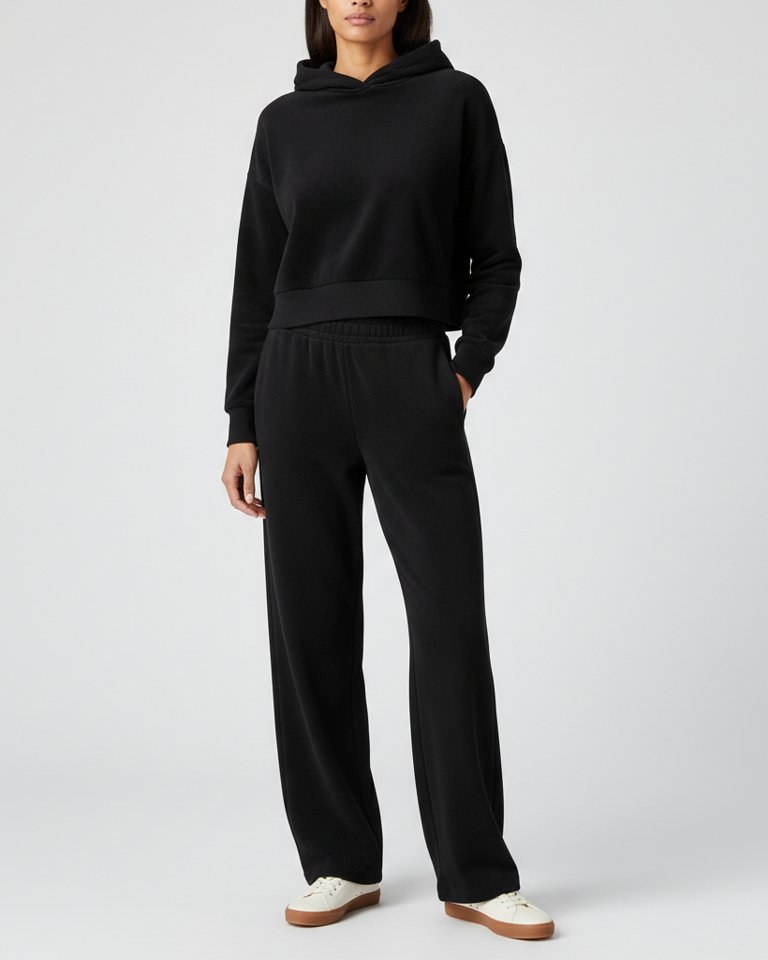 Black Lounge Hoodie & Joggers Matching Set
