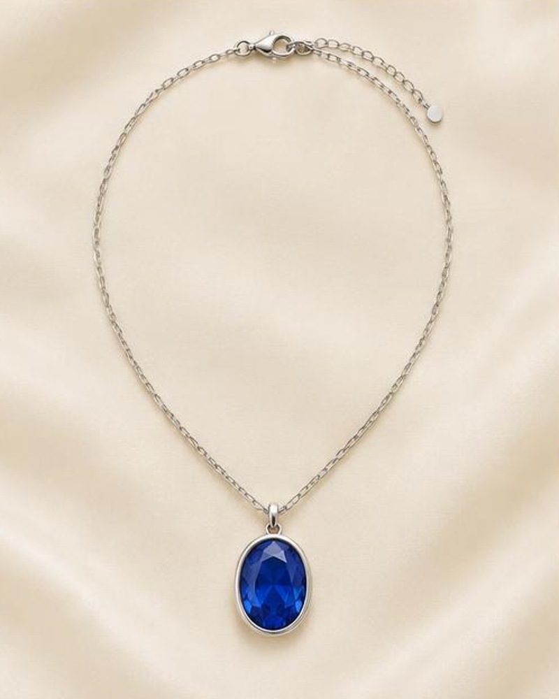 Blue Oval Necklace