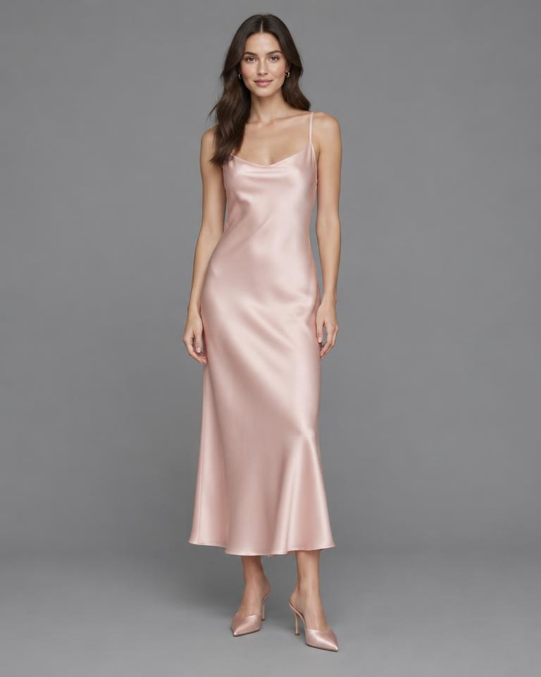 Blush Satin-Look Mules