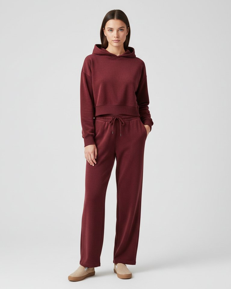 Burgundy Lounge Hoodie & Joggers Matching Set