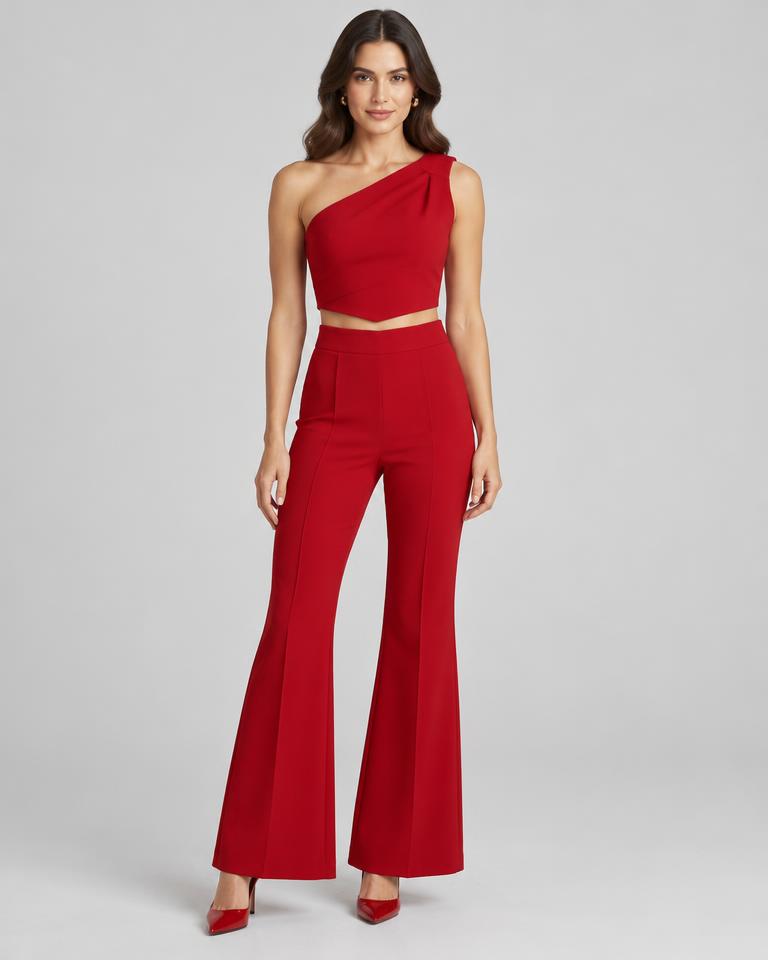 Cherry One-Shoulder Two-Piece