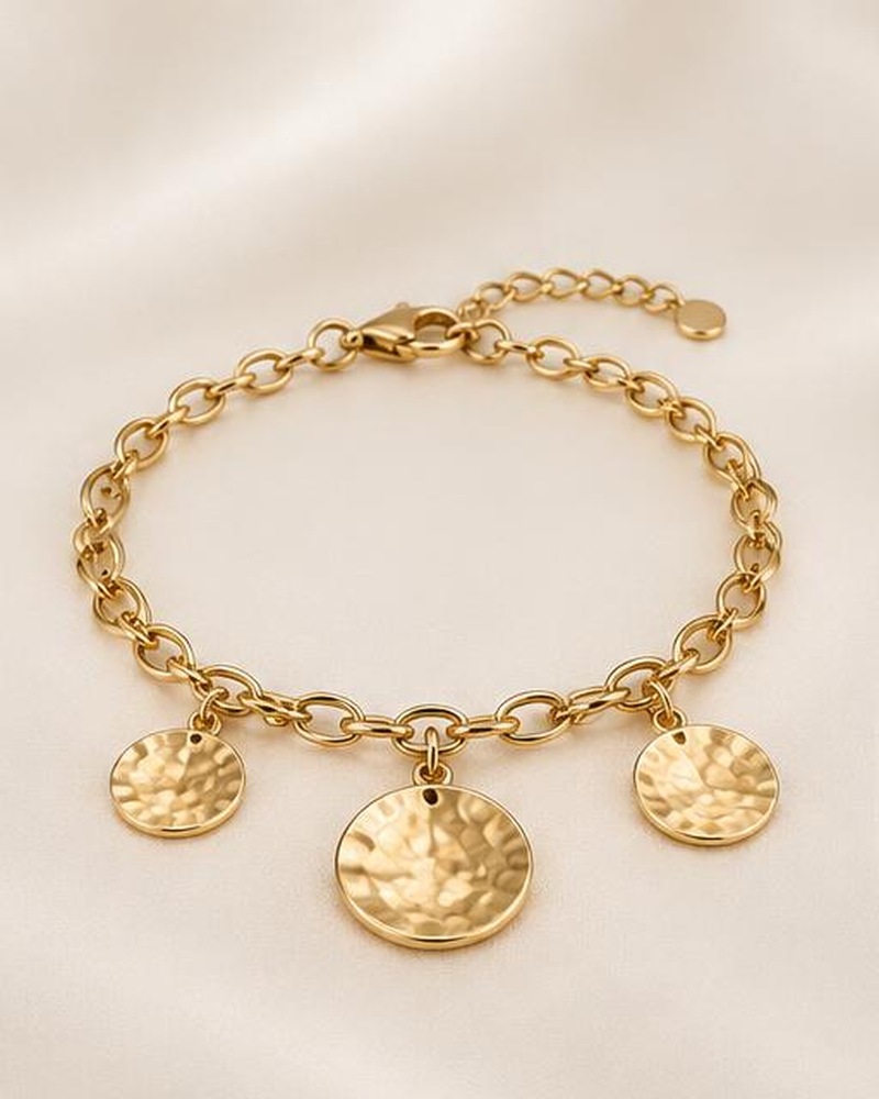 Hammered Disc Bracelet