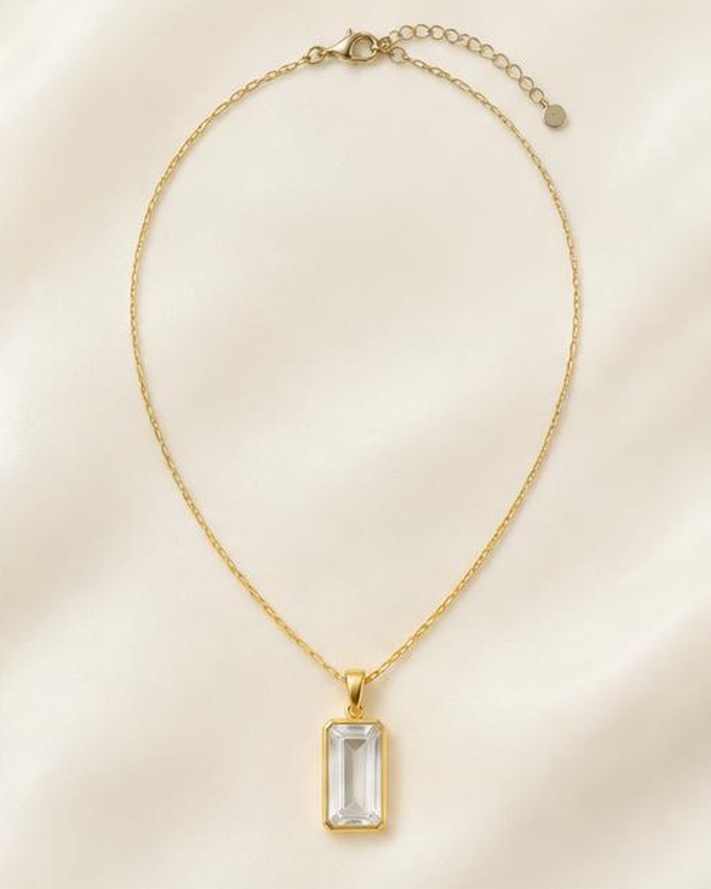 Elongated Clear Necklace