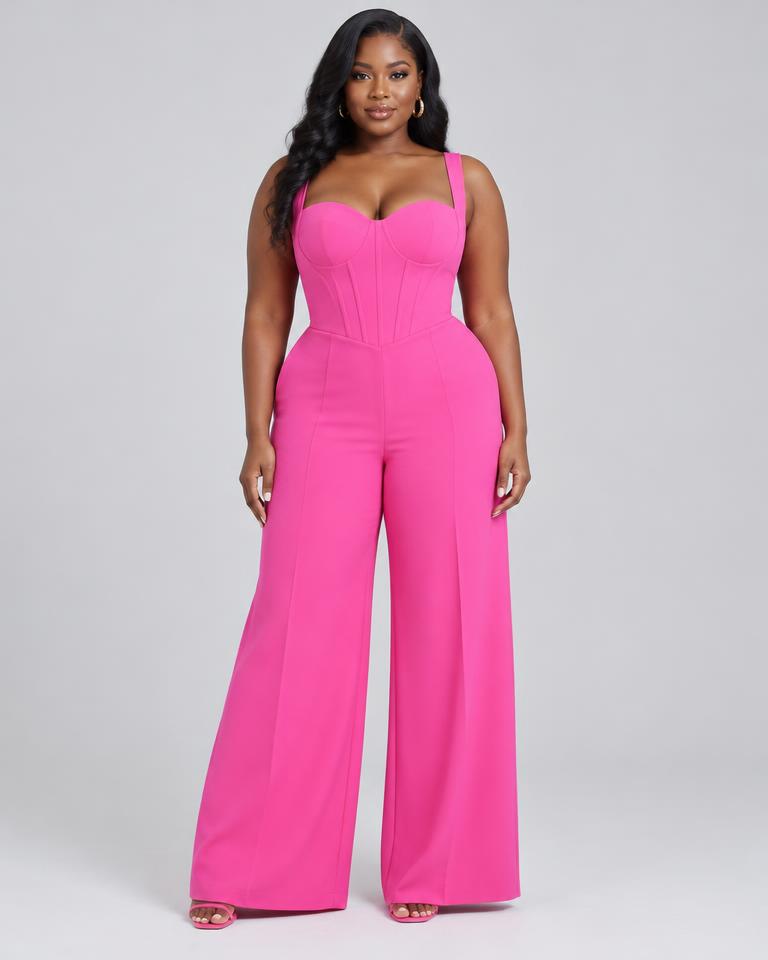 Fuchsia Structured Jumpsuit