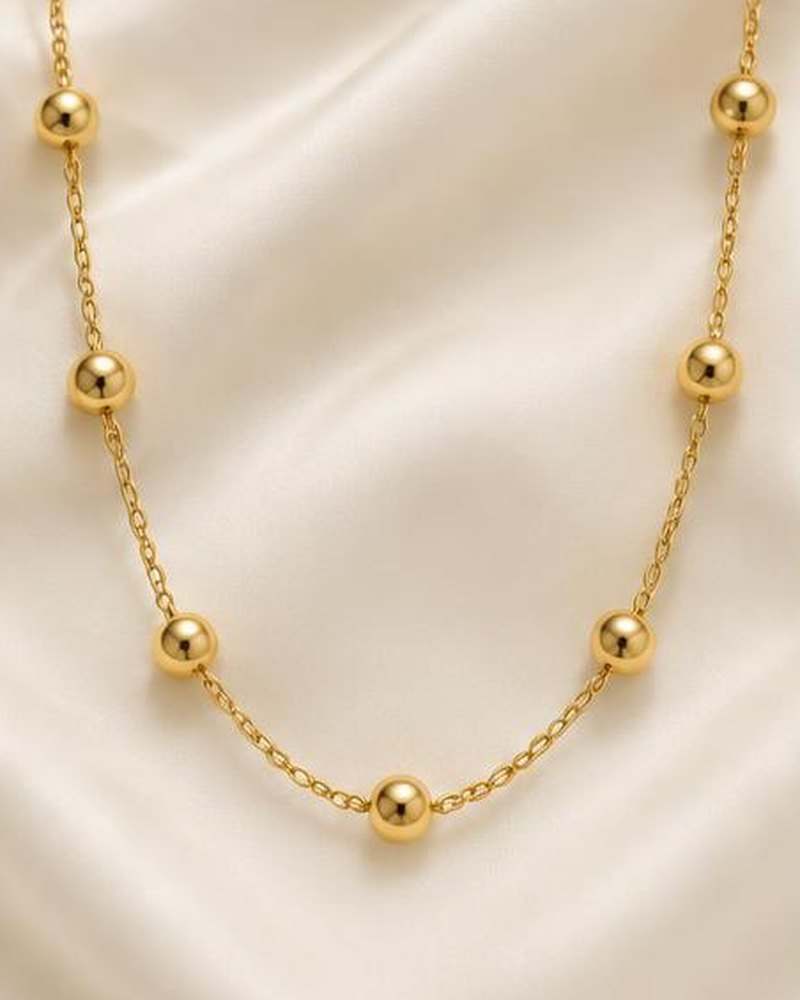 Gold Bead Station Chain