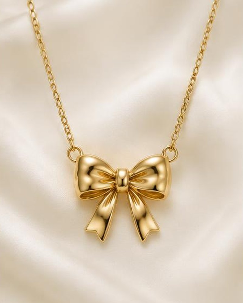 Gold Bow Necklace