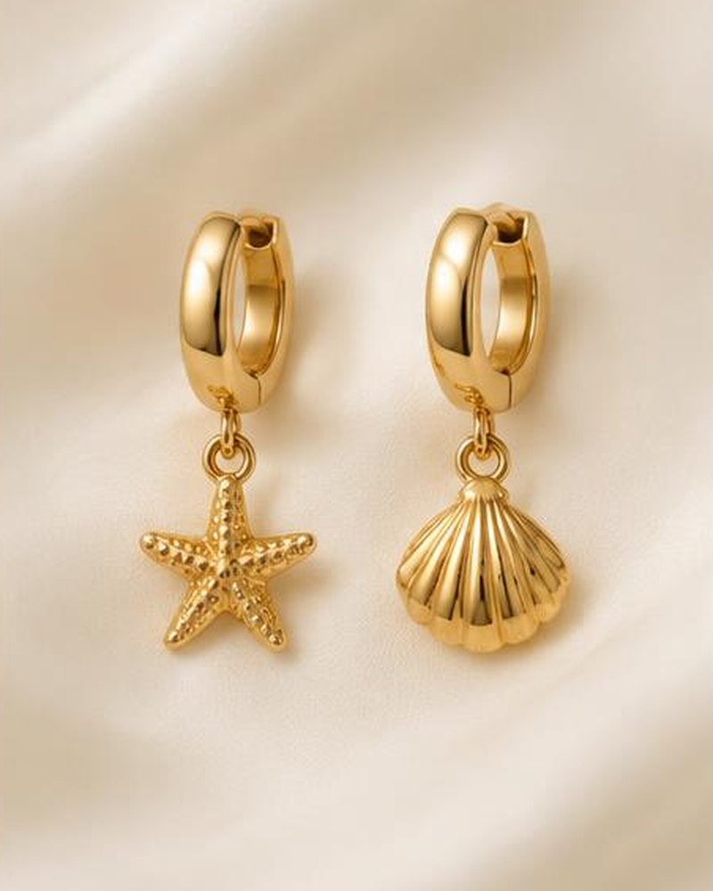 Gold Charm Huggies