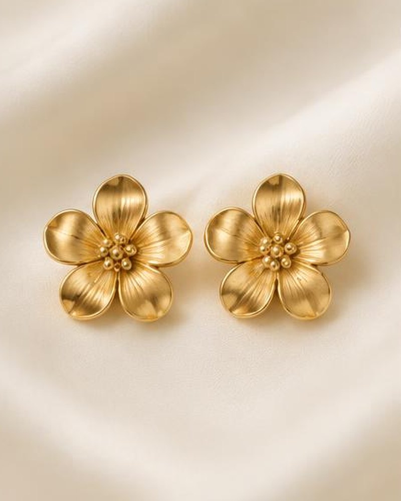 Gold Flower Studs