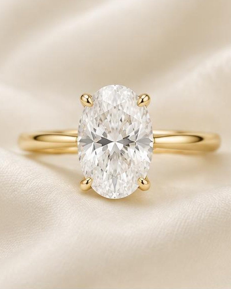 Gold Oval Solitaire Engagement Ring