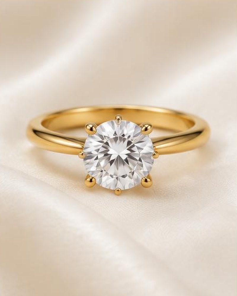 Gold Solitaire Ring