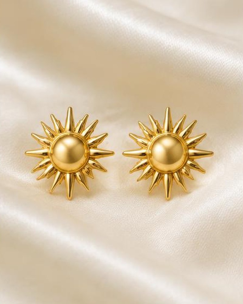 Gold Sunray Studs