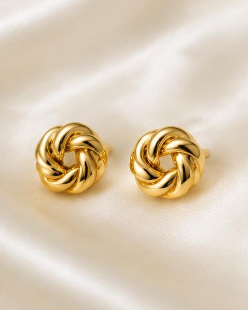 Gold Twist Studs