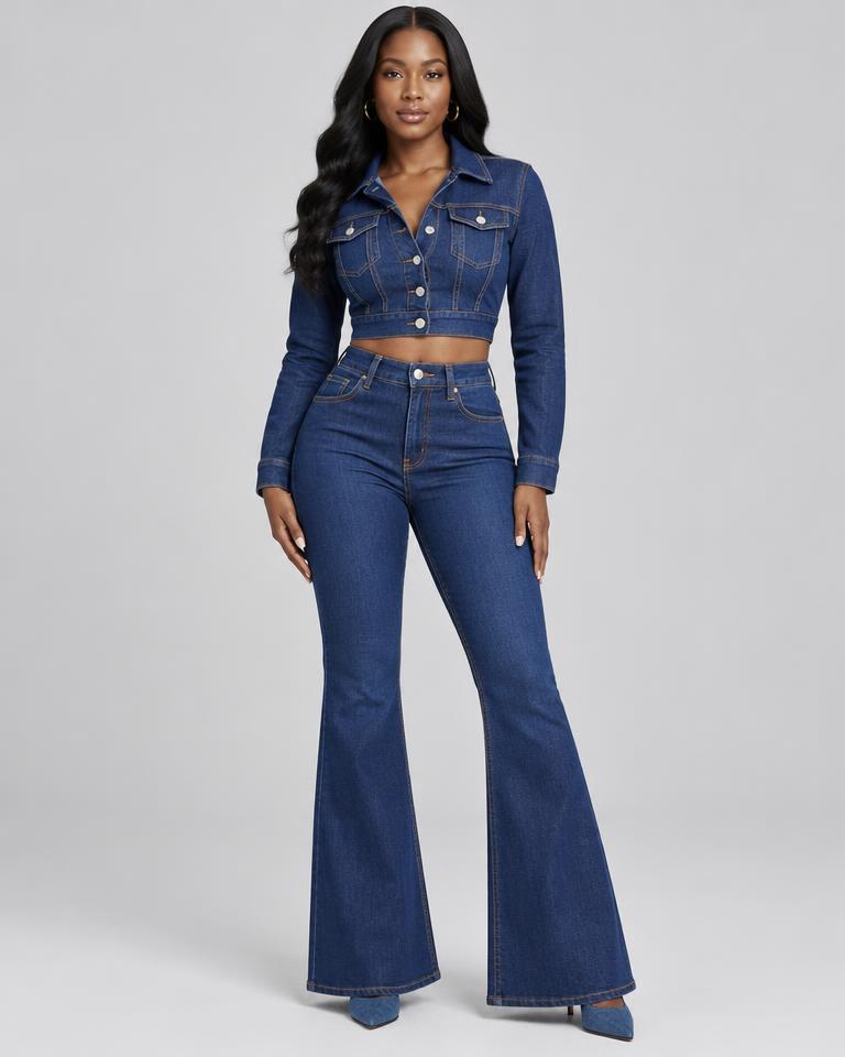 Indigo Flared Two-Piece