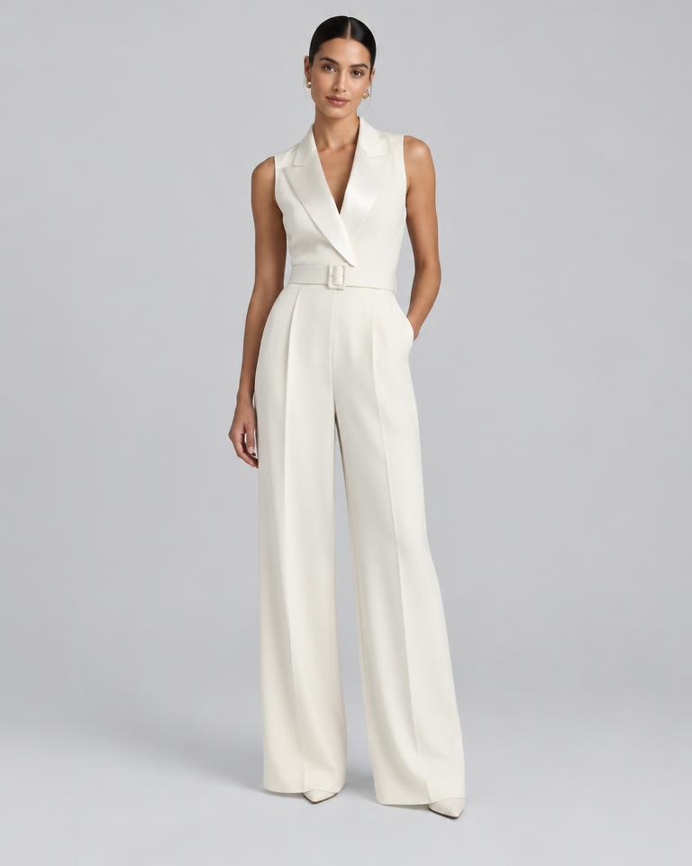 Ivory Tuxedo Jumpsuit