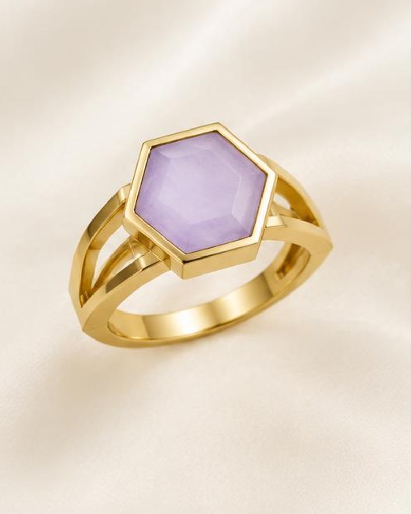 Lavender Hexagon Ring