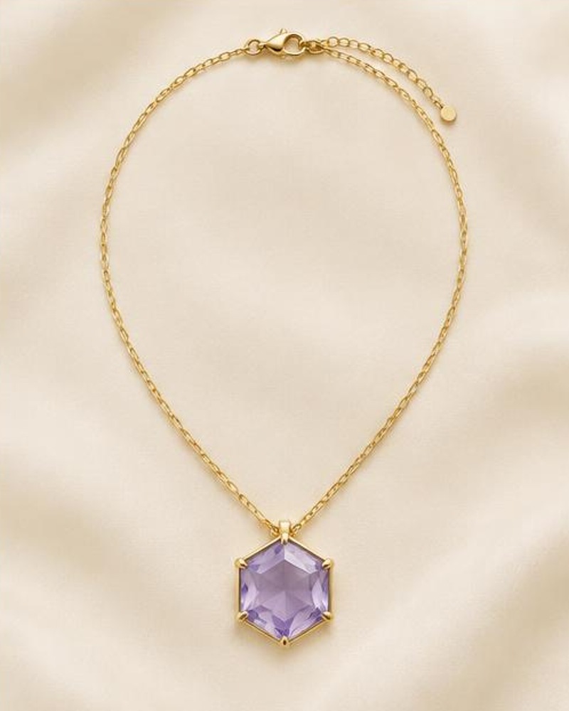 Lavender Hexagon Necklace