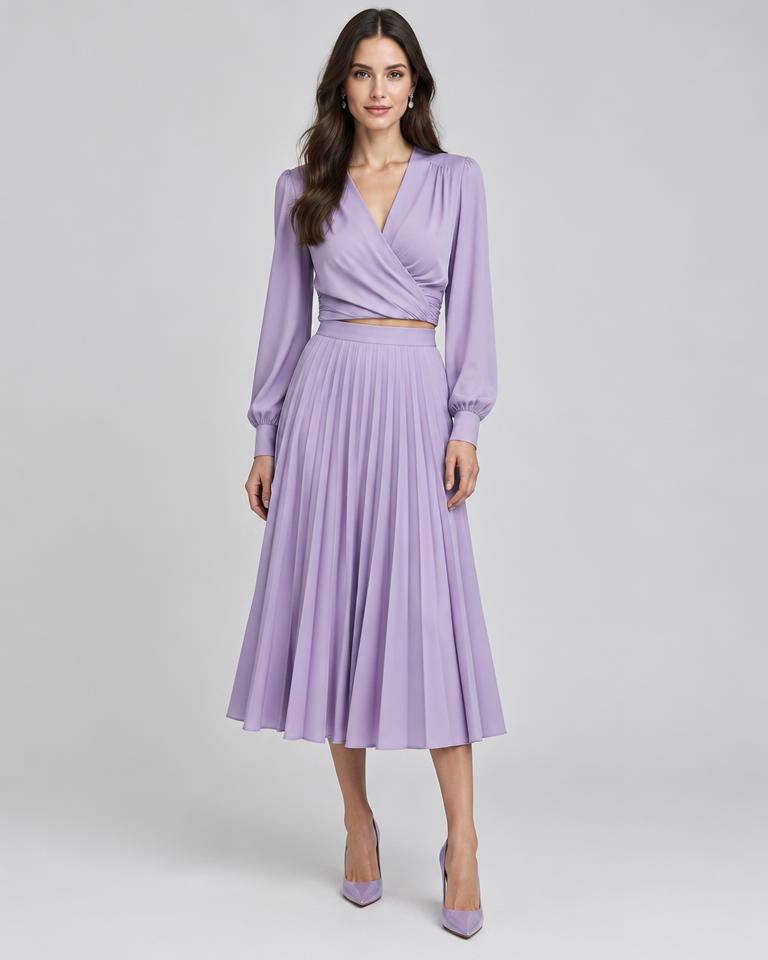 Lavender Pleated Two-Piece