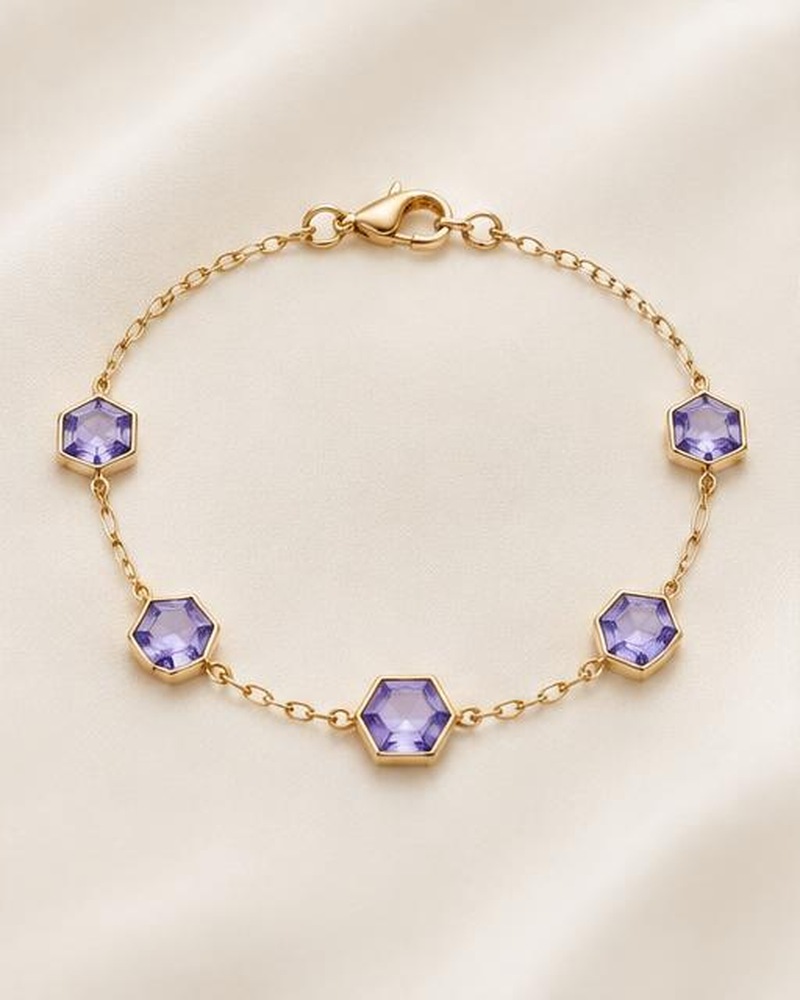 Lavender Hexagon Bracelet