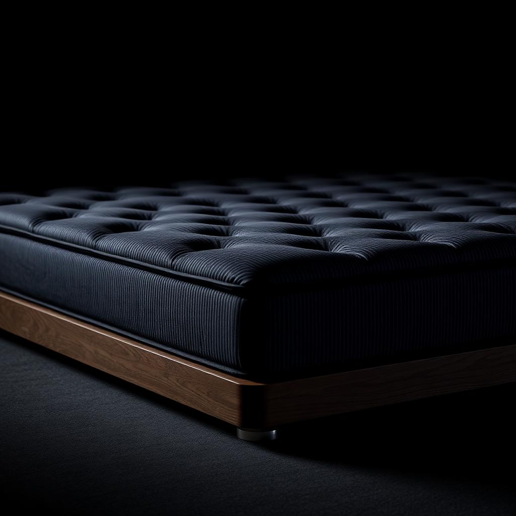 Noir Absolu — Deep black hand-tufted ticking