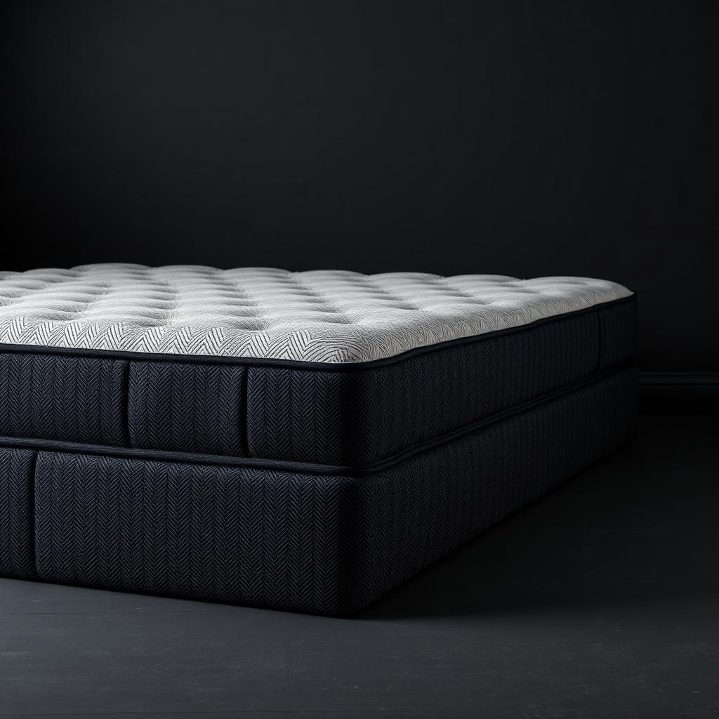 Corvus — Jet black herringbone wool ticking