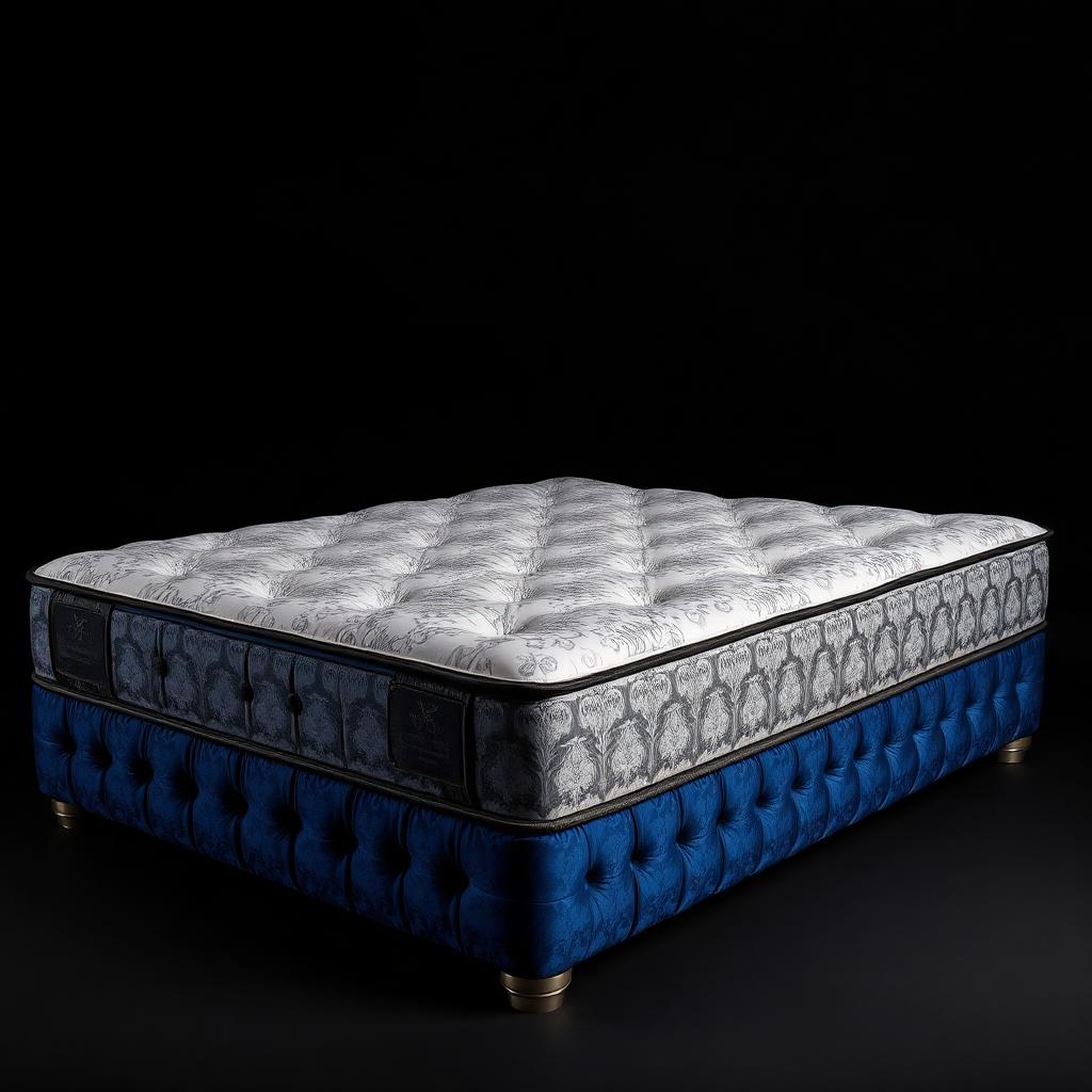 Royale Indigo — Black and royal blue jacquard ticking