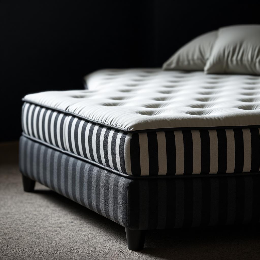 Pavillon — Charcoal grey and white broad stripe ticking