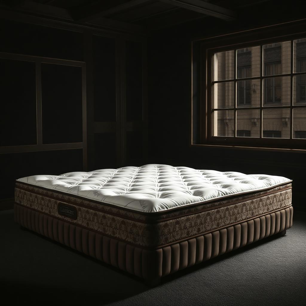 Macchiato — White and mocha damask ticking