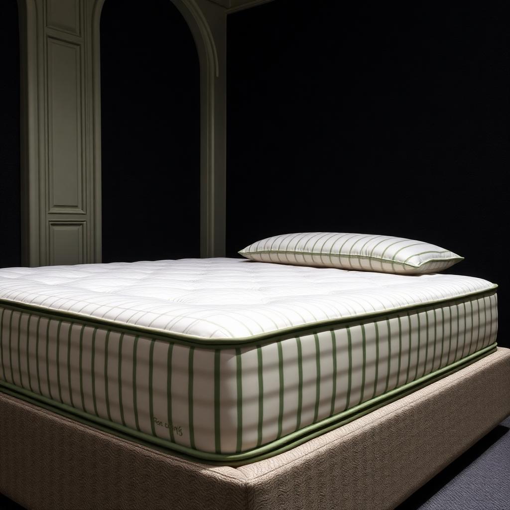 Sauge — White and sage green pinstripe ticking
