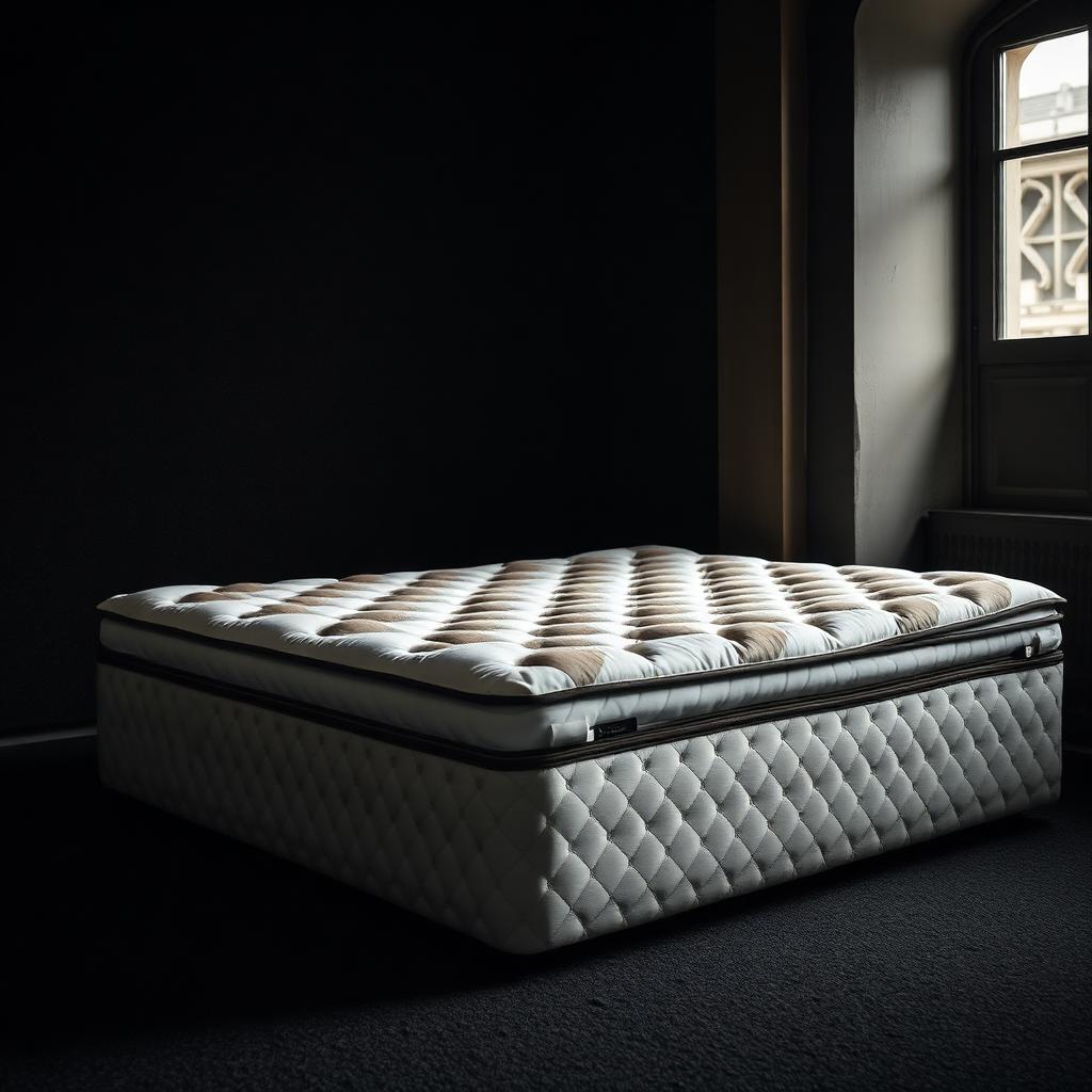 Truffe — White and taupe-brown diamond ticking