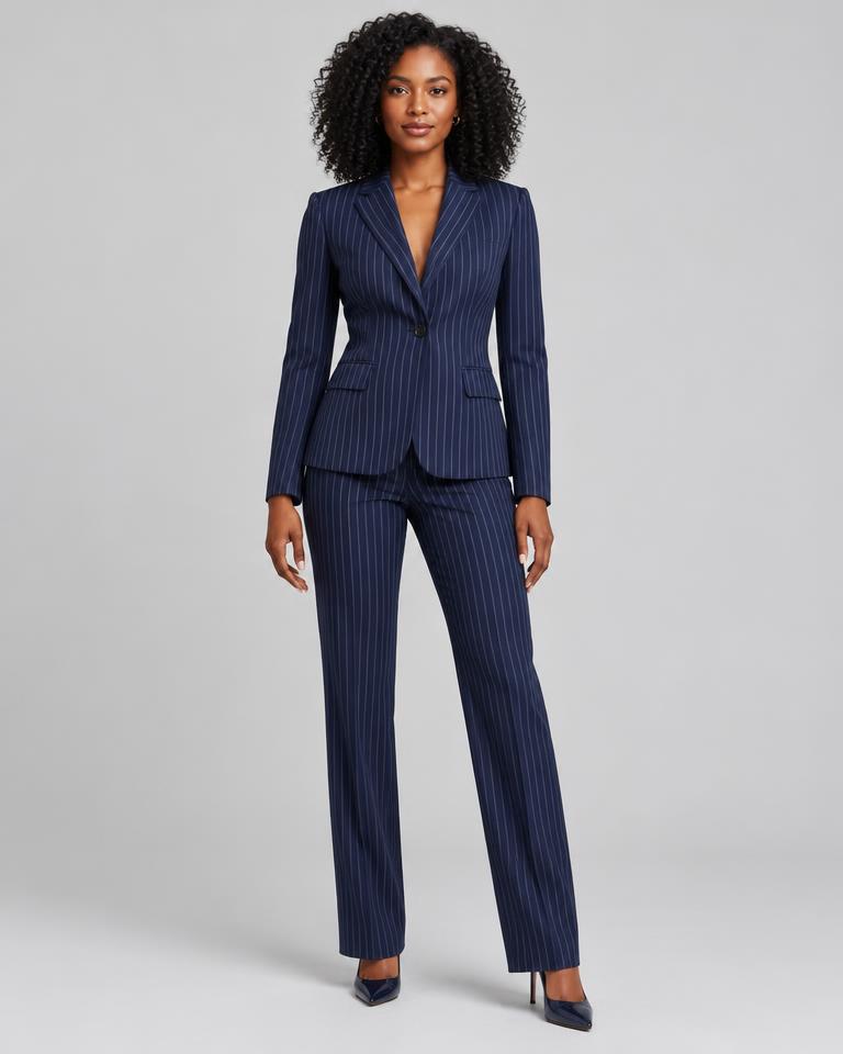 Navy Pinstripe Two-Piece