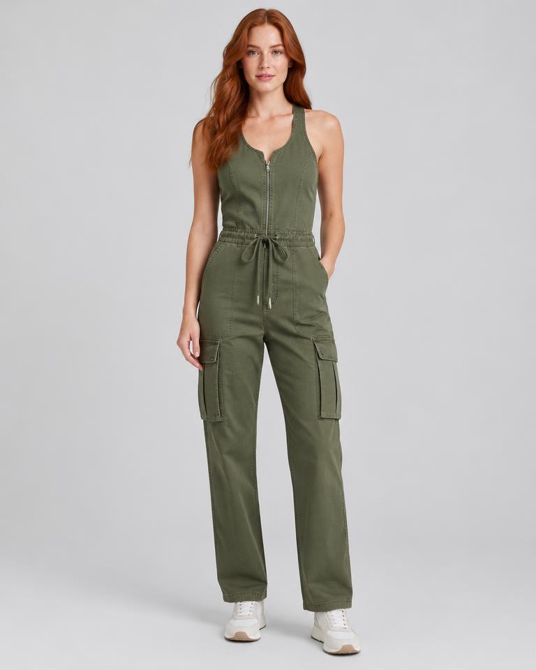 Olive Cargo Jumpsuit