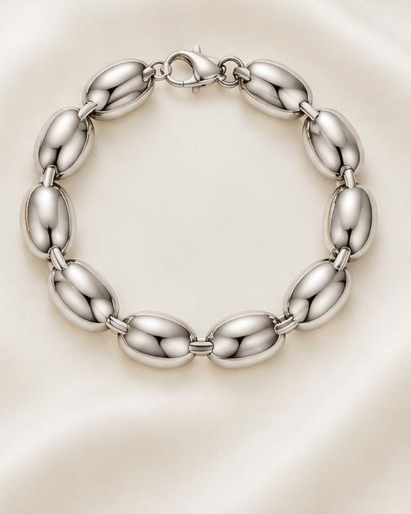 Silver Oval Link Bracelet