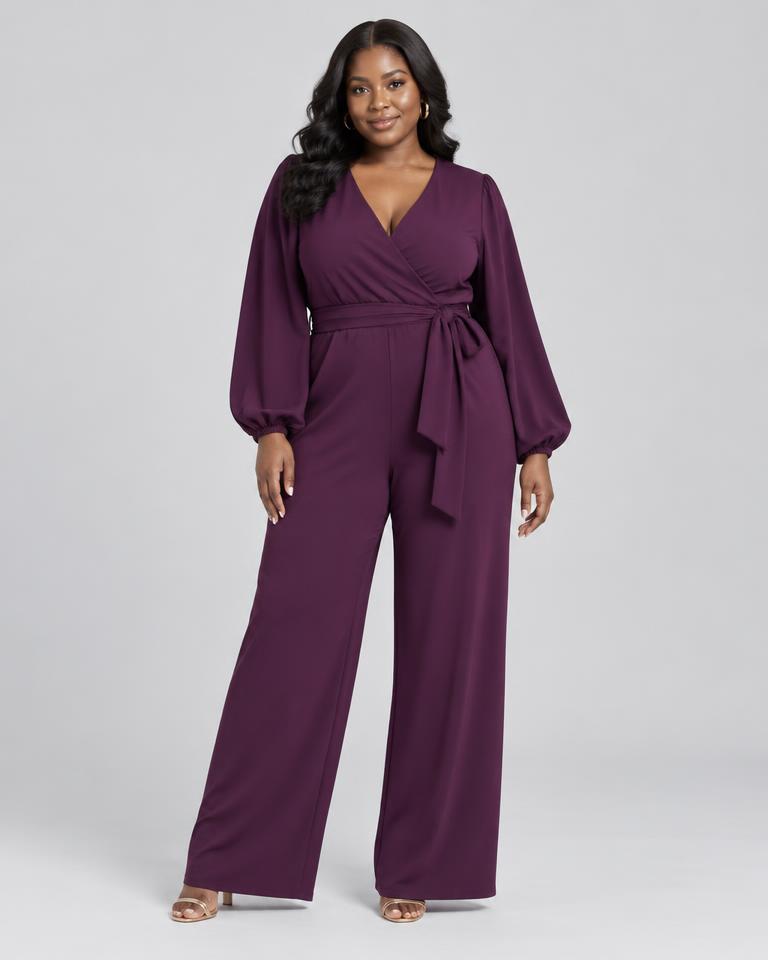 Plum Wrap Jumpsuit