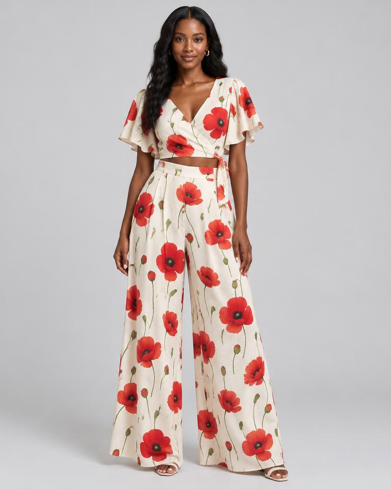 Poppy Floral Two-Piece