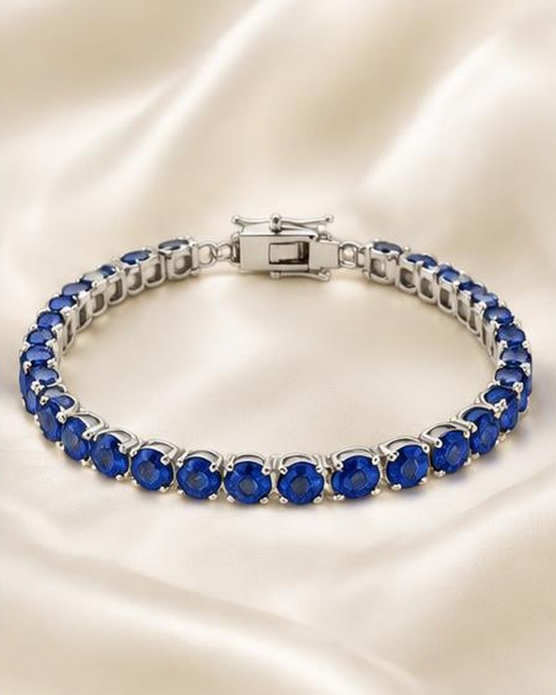 Silver Blue Stone Bracelet