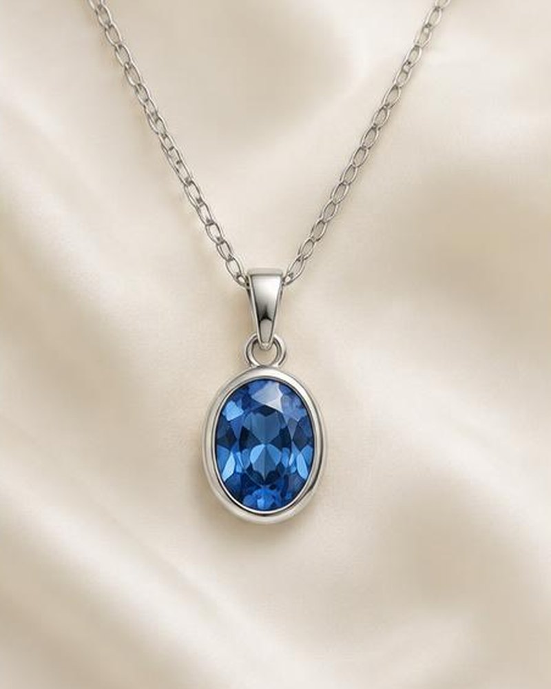 Silver Blue Stone Pendant