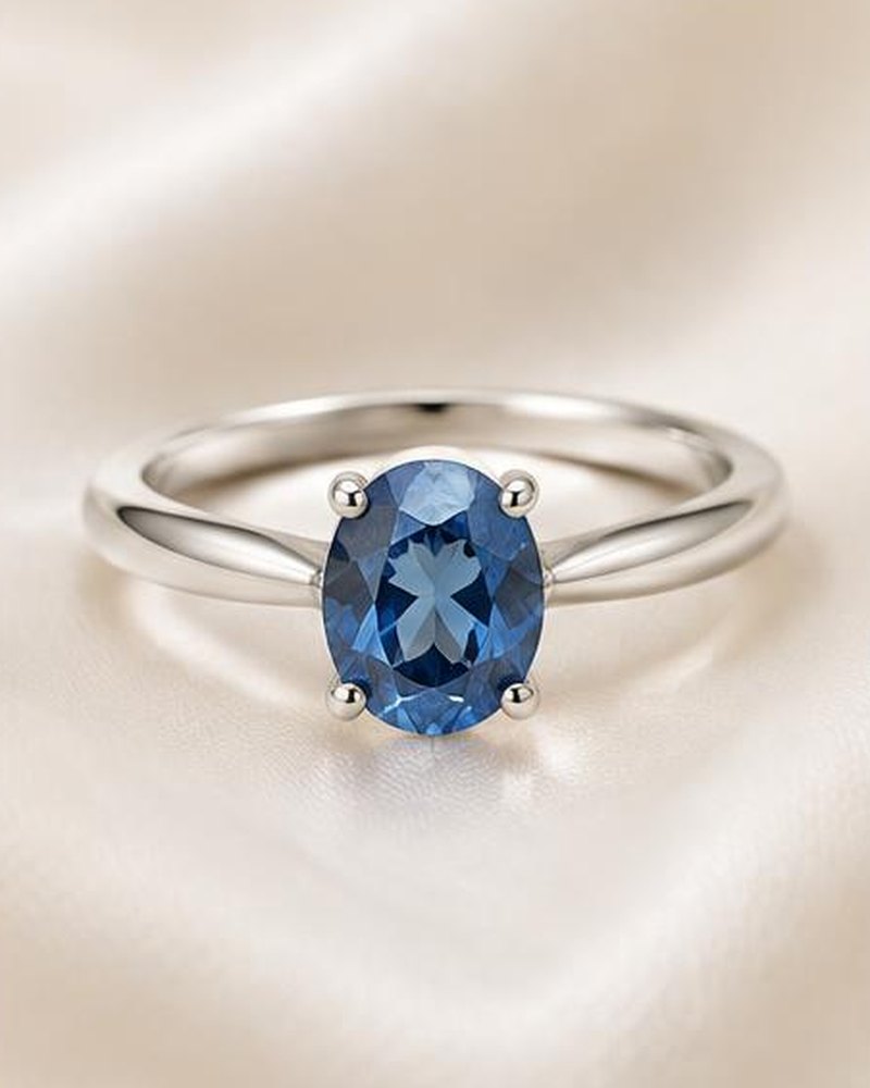 Silver Blue Stone Ring