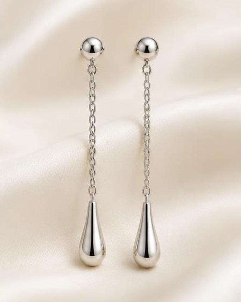 Silver Chain Drop Earrings