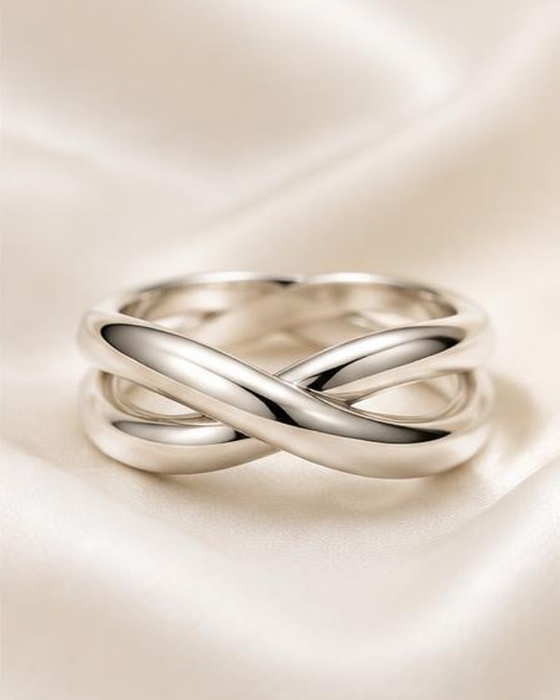 Silver Crossover Ring