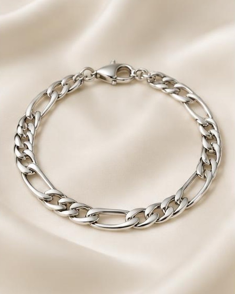 Silver Figaro Bracelet