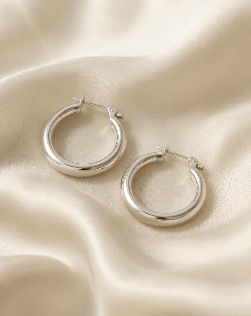 Classic Silver Hoops