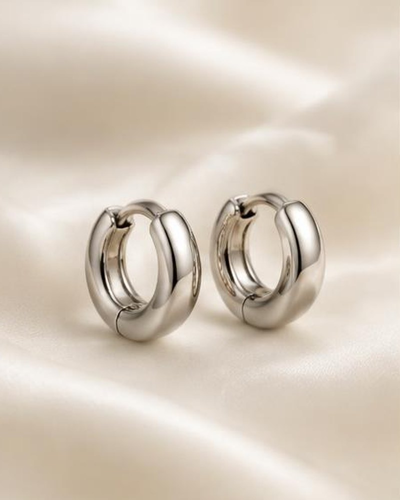 Silver Huggie Hoops