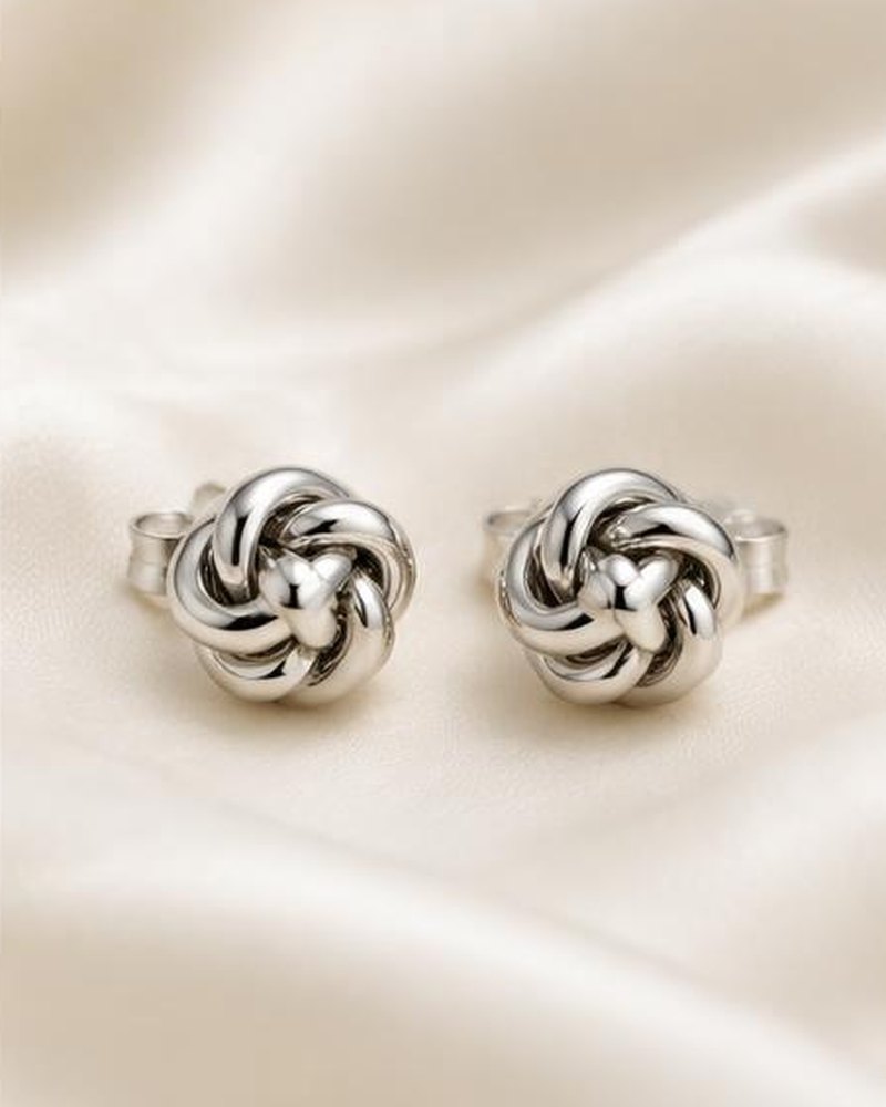 Silver Knot Studs
