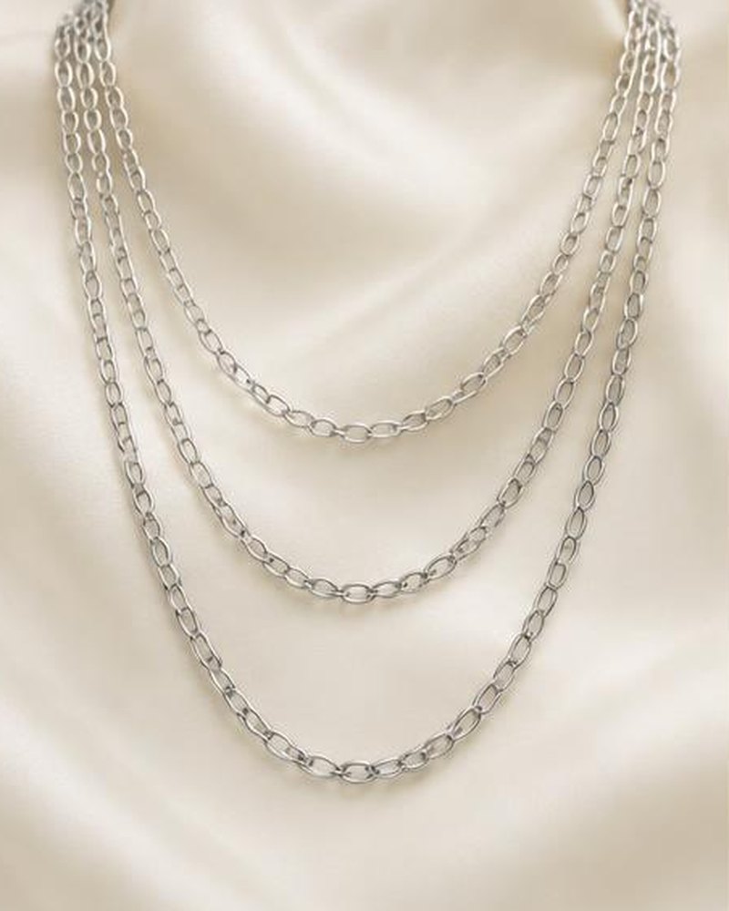 Silver Layered Cable Chains