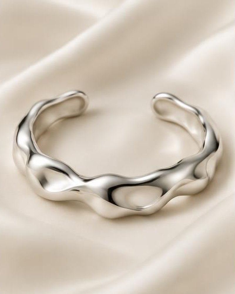 Silver Molten Cuff