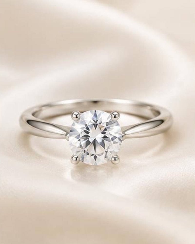 Silver Solitaire Ring