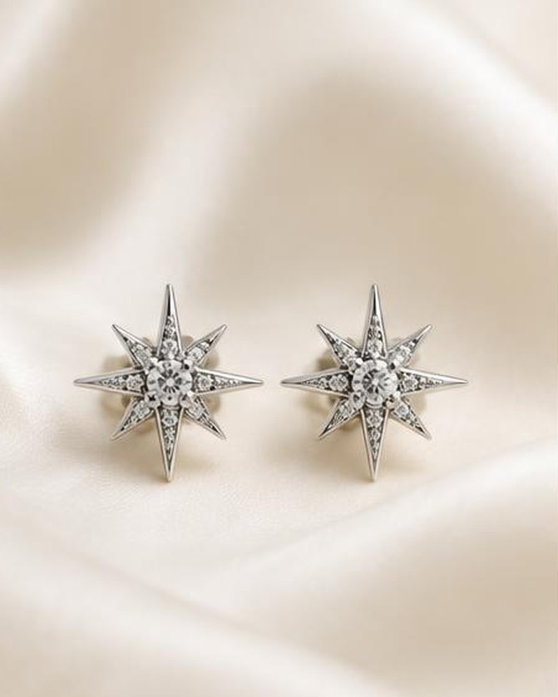 Silver Starburst Studs