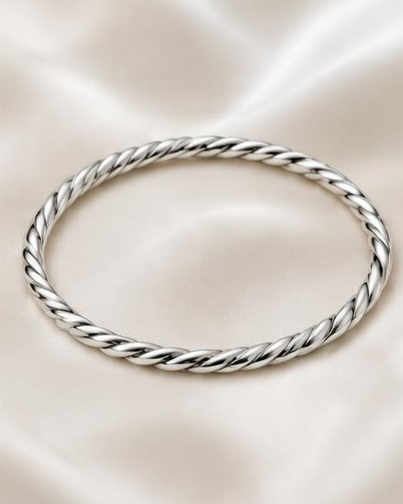 Silver Twist Bangle