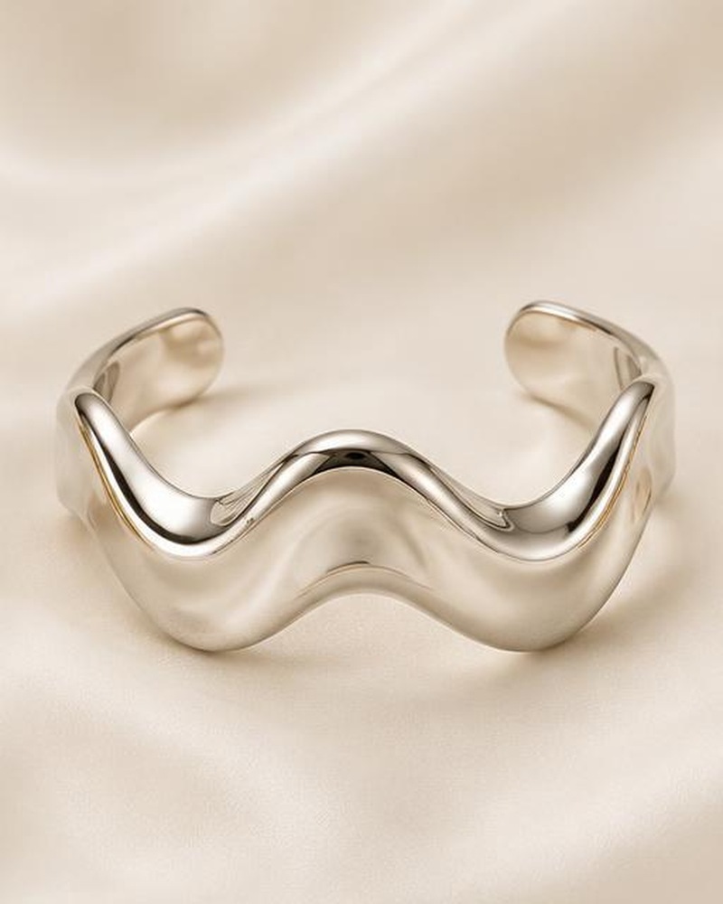Silver Wave Cuff